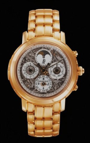 Modern Audemars Piguet skeletonised wristwatch with minute repeater, chronograph and perpetual calendar
