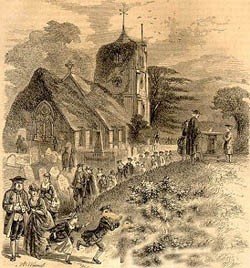 A country churchyard with sundial