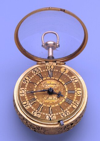 Gold pair-case English watch by George Graham, Mudge's master, in the Metropolitan Museum of Art