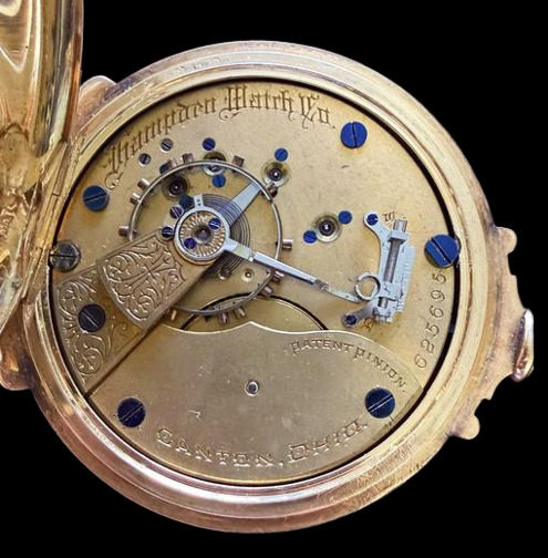 Hampden movement signed Hampden Watch Co above Canton Ohio, serial 625695