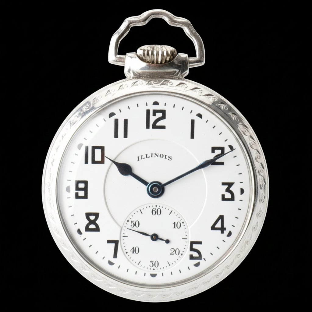 Illinois pocket watch — open-face dial with subsidiary seconds
