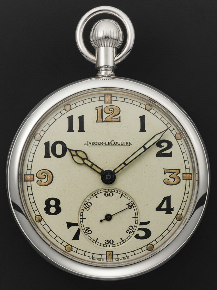 Jaeger-LeCoultre military pocket watch — cream dial with subsidiary seconds
