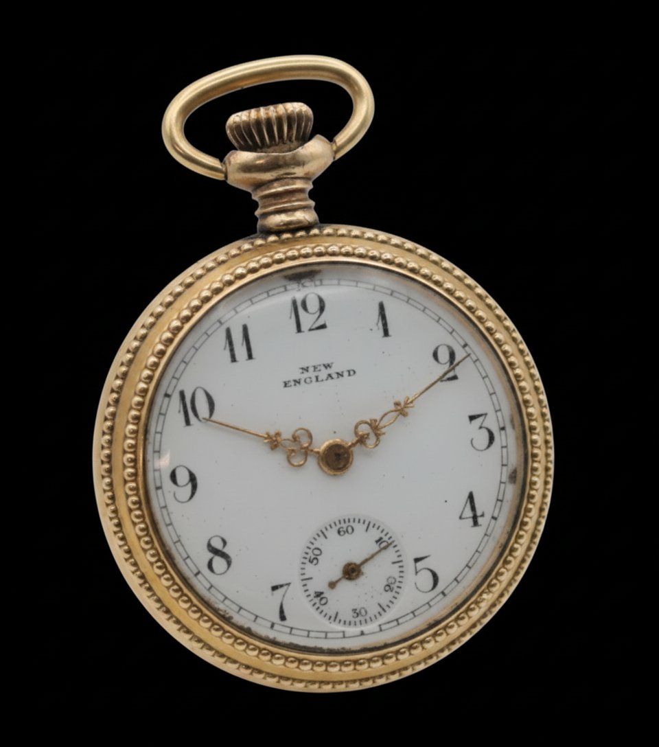 New England Watch Company pocket watch with gold-filled case