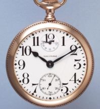 Waltham movement showing fine engraving and jewelling